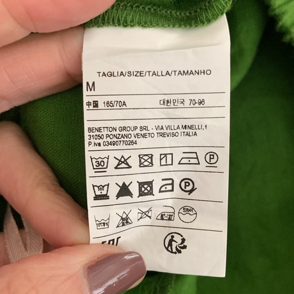 United Colors Of Benetton Spring Green Pure Linen High Rise Shorts - M - Picture 5 of 5